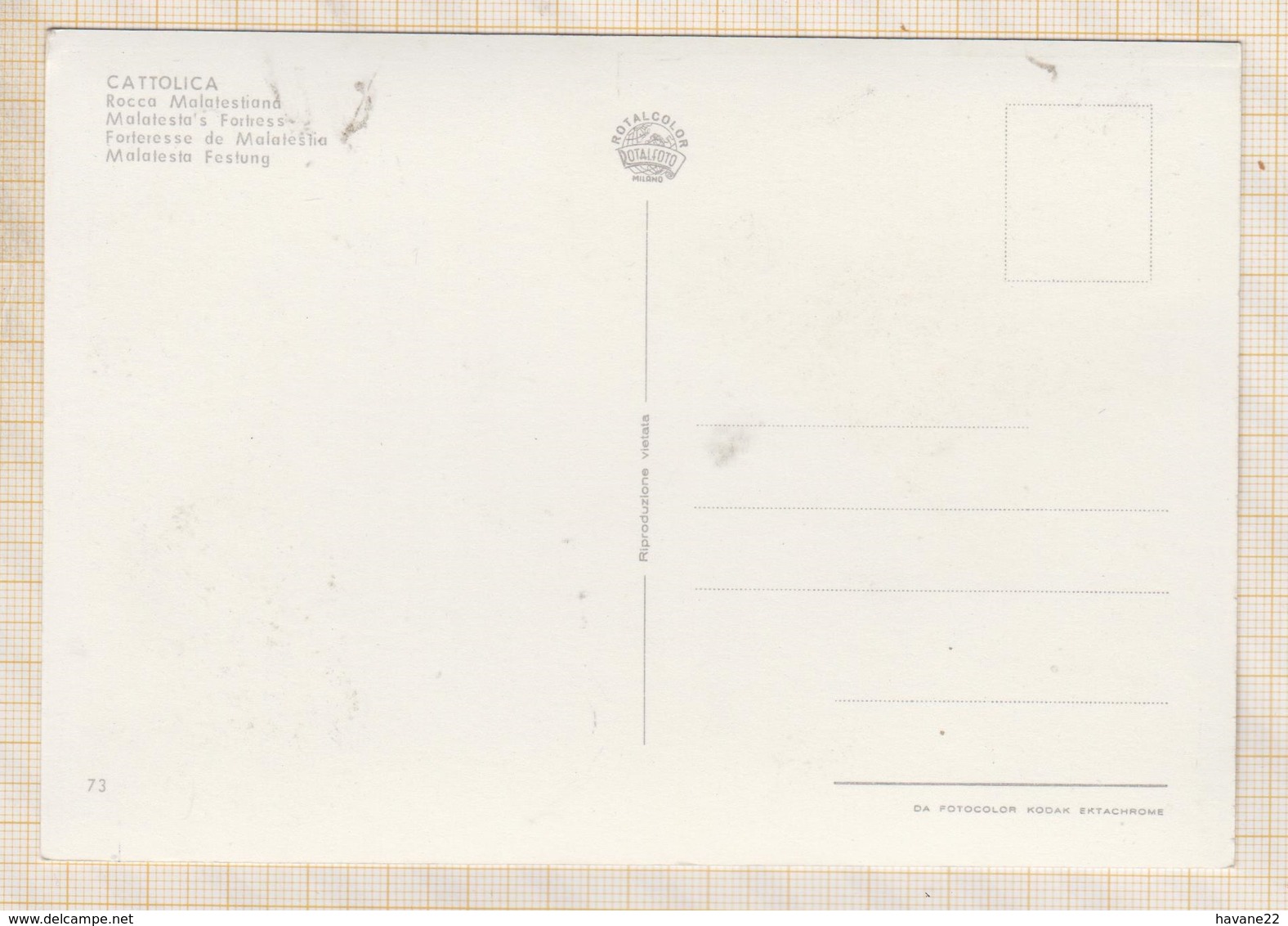 9AL942 CATTOLICA FORTERESSE DE MALATESTIA  2 SCANS - Autres & Non Classés