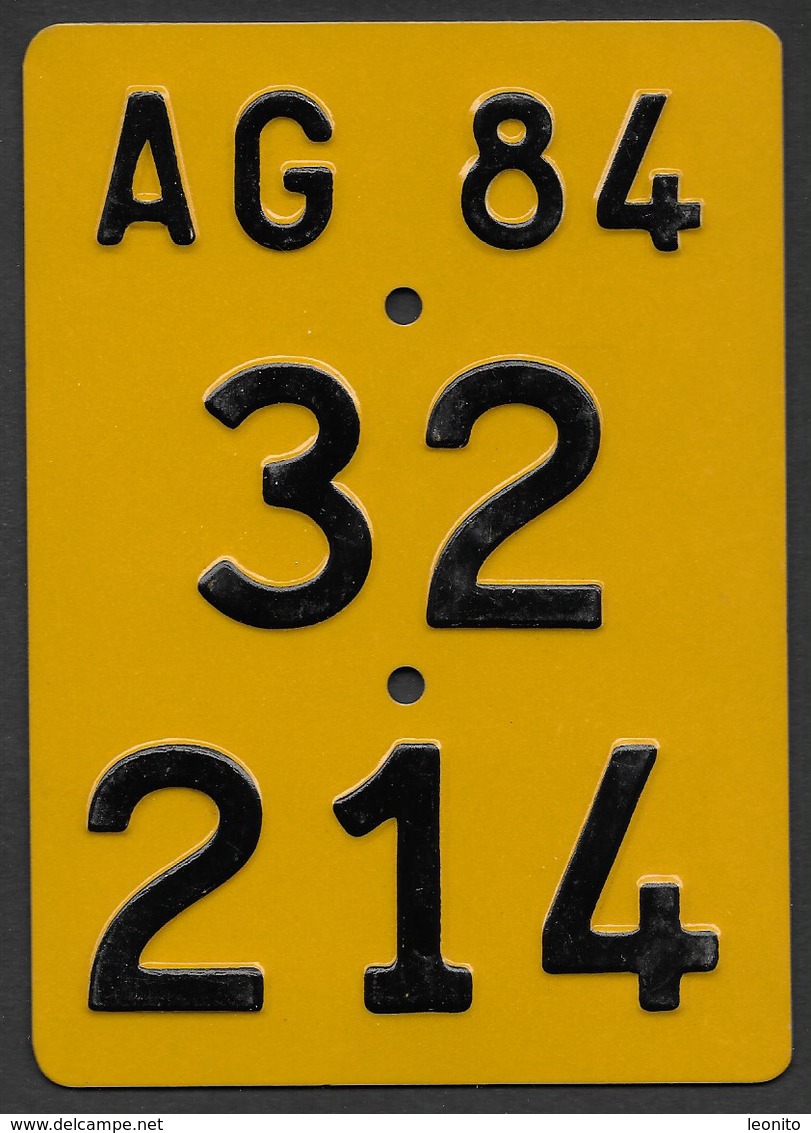 Velonummer Mofanummer Aargau AG 1984 - Plaques D'immatriculation