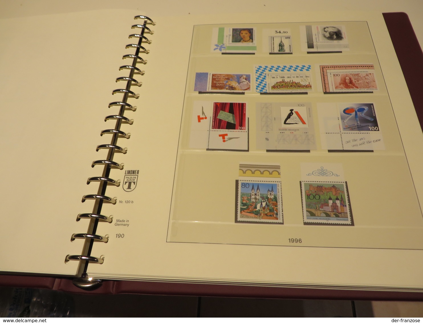 DEUTSCHLAND BUND 1992 bis 1998 Posten o /  **/  MARKEN auf LINDNER-T-VORDRUCKTEXT im BINDER mit SCHUBER