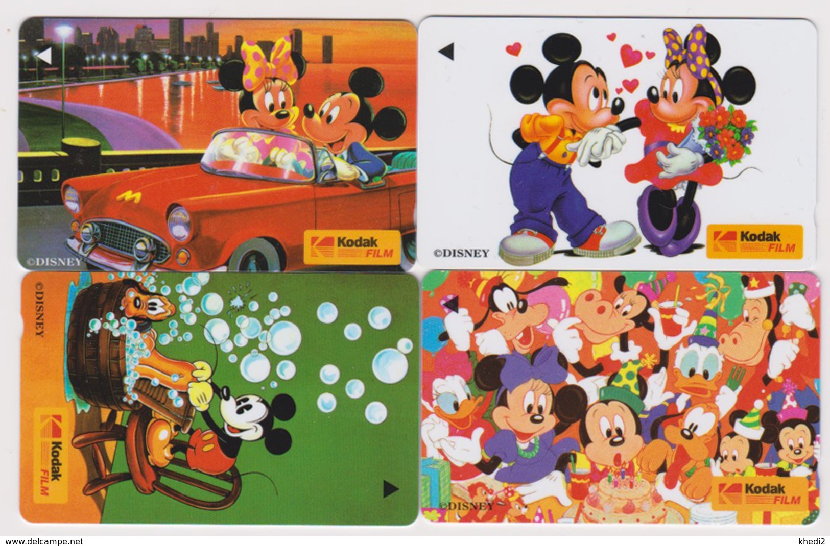 ENCART FOLDER 4 TC  NEUVES GPT SINGAPOUR - DISNEY & KODAK - Mickey Minnie Donald - SINGAPORE MINT Movie Phonecards - Disney