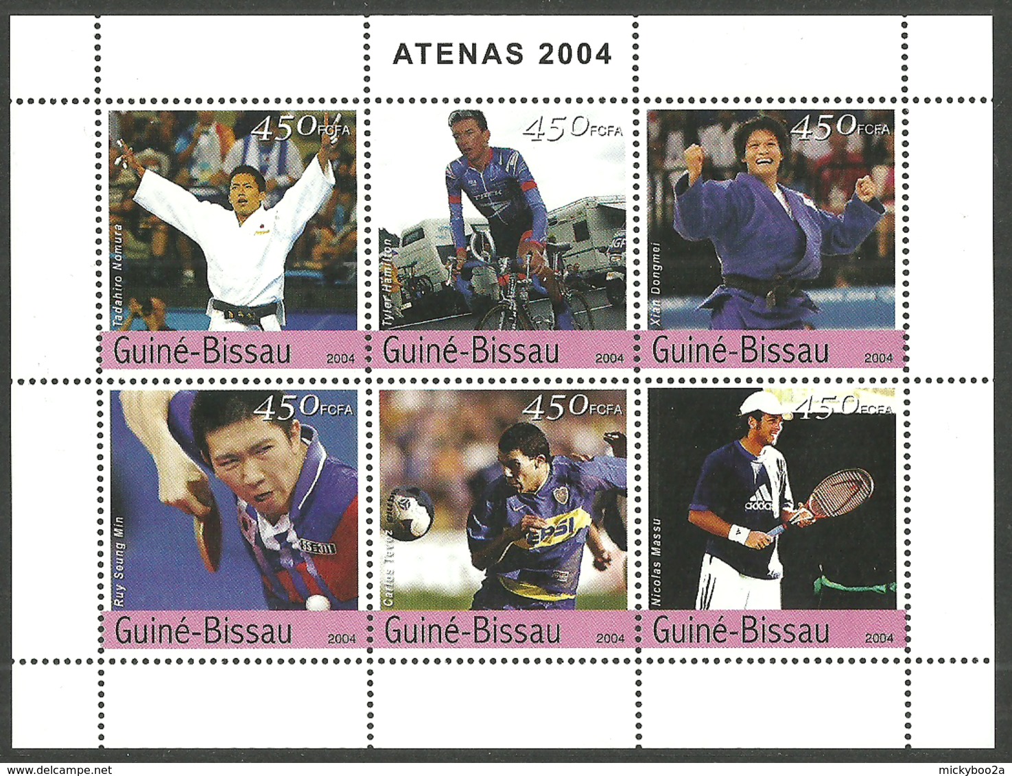 GUINEA BISSAU 2004 SPORT OLYMPIC ATHENS CYCLING JUDO FOOTBALL TENNIS M/SHEET MNH - Guinea-Bissau