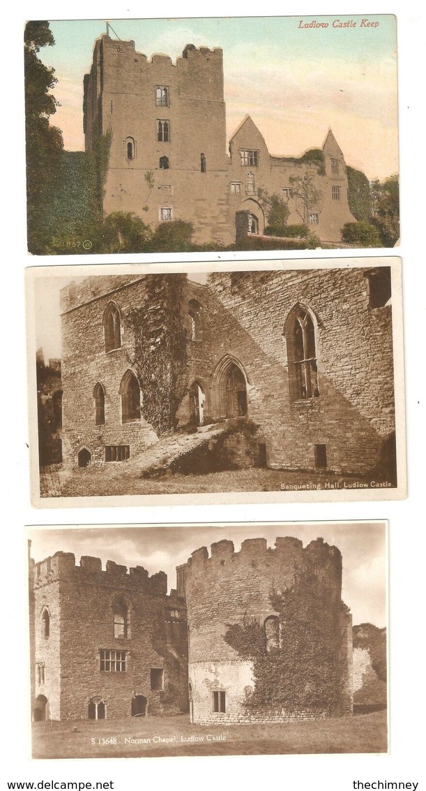 THREE POSTCARDS OF LUDLOW CASTLE SHROPSHIRE - Shropshire