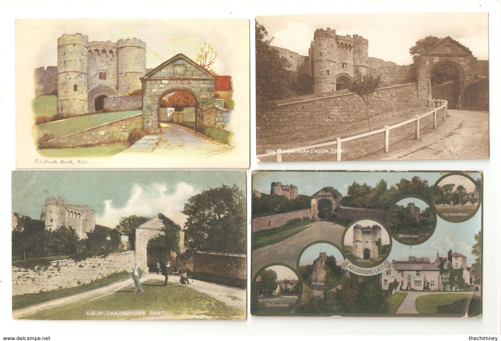 FOUR OLD POSTCARDS OF THE ISLE OF WIGHT  CARISBROOKE CASTLE - Other & Unclassified
