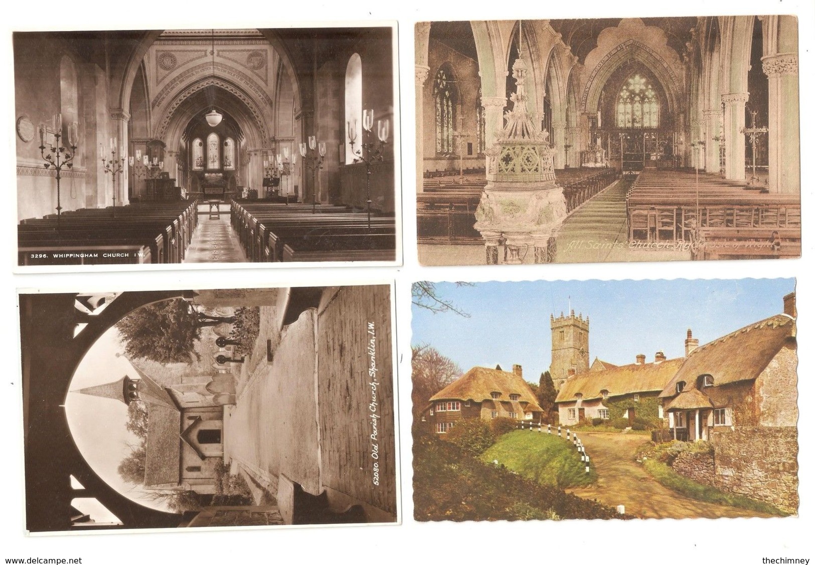 FOUR POSTCARDS OF THE ISLE OF WIGHT ALL 4 ARE CHURCHES ON THE ISLAND - Autres & Non Classés