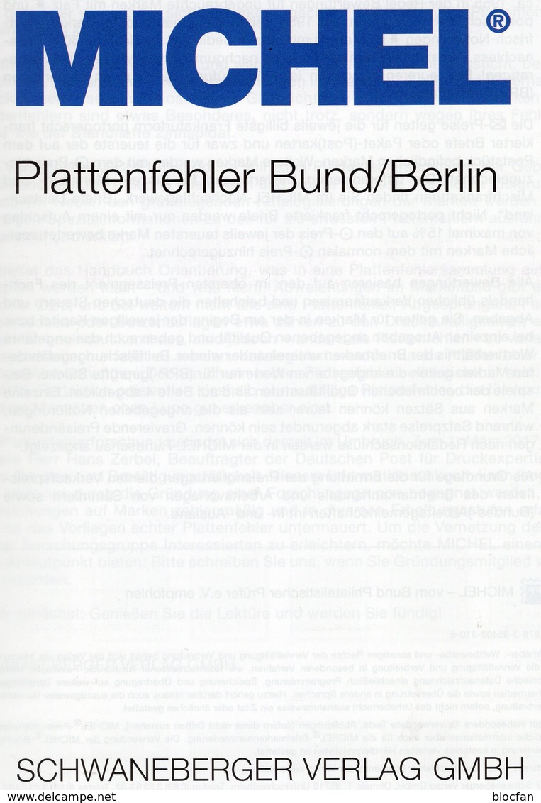 1.Auflage MICHEL Plattenfehler BUND Berlin Neu 2018 40€ Katalog Fehler Auf Briefmarken Error Stamps Catalog Germany - Ed. Originali