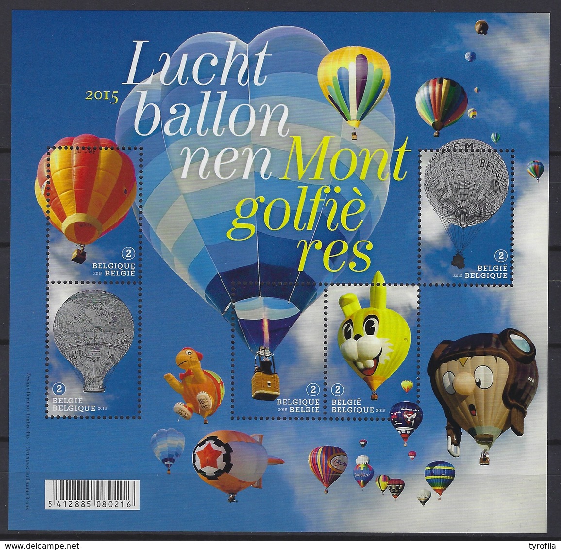 België O.B.C  Blok 231   (4560/ 4564)    Ballonvaart  2015 - 1961-2001