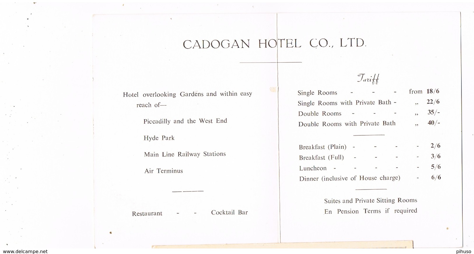 UK-3198   LONDON : Sloane Street - The Cadogan Hotel - Other & Unclassified