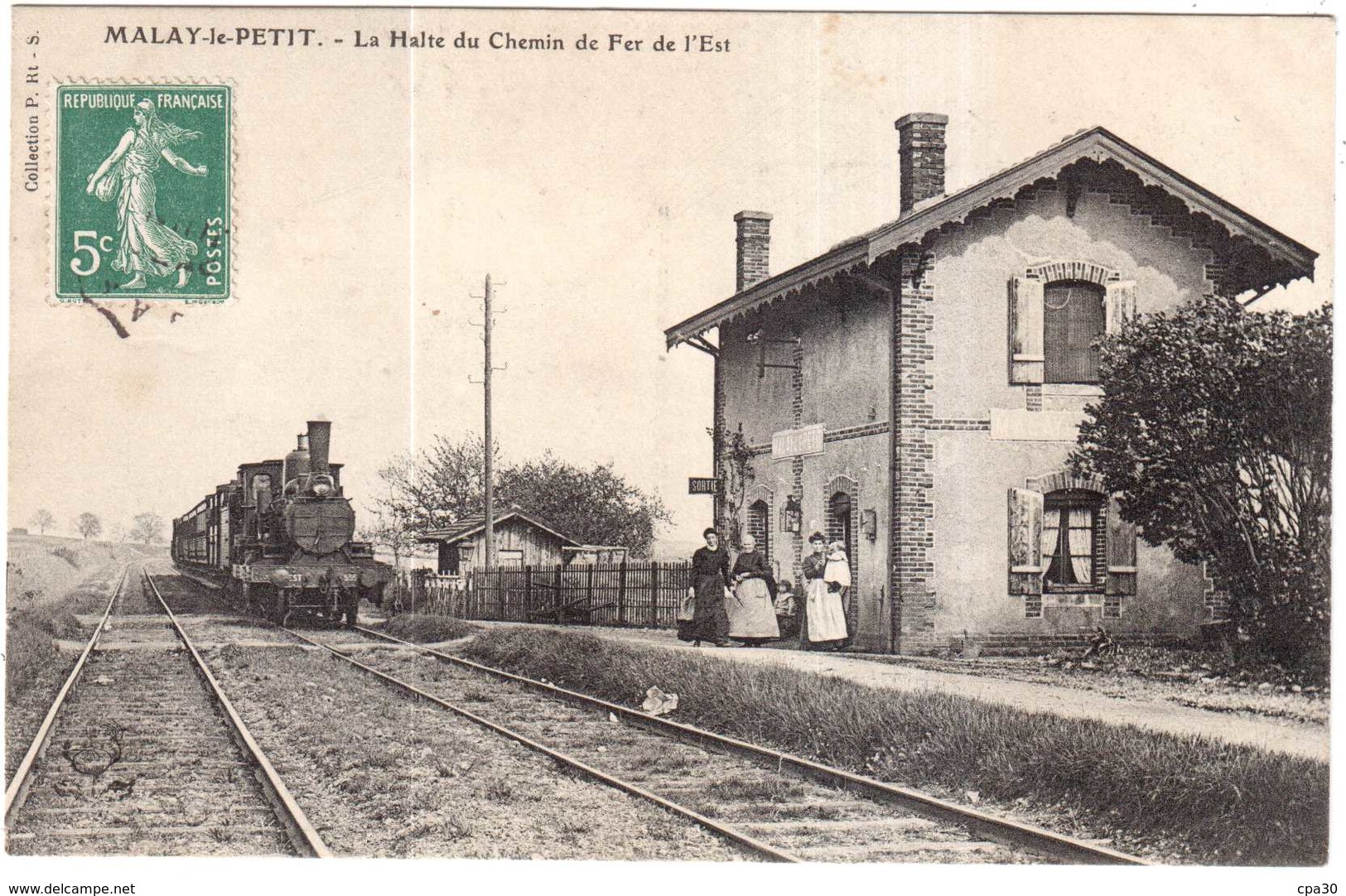 CPA YONNE.MALAY-le-PETIT.LA HALTE DES CHEMINS DE FER DE L'EST - Sonstige & Ohne Zuordnung