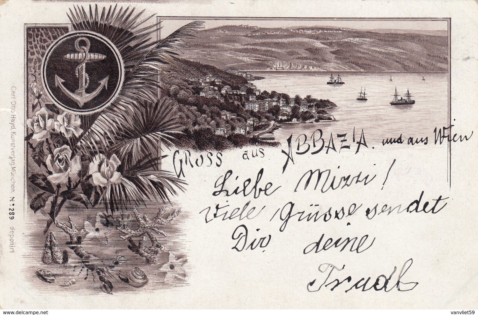 ABBAZIA-CROAZIA-GRUSS AUS-CARTOLINA VIAGGIATA NEL 1896 - Croatia