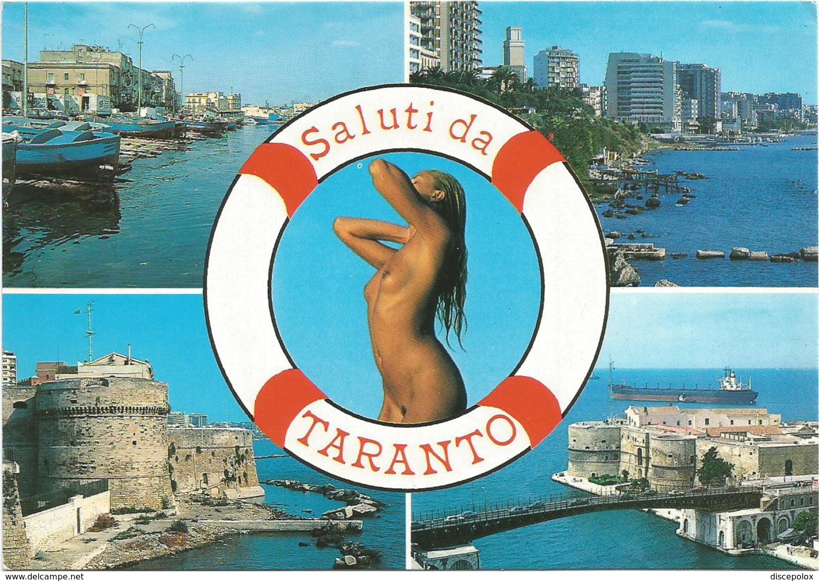 W2357 Saluti Da Taranto - Ragazza Girl Femme Frau Chica Pin Up - Panorama Vedute Multipla / Non Viaggiata - Pin-Ups