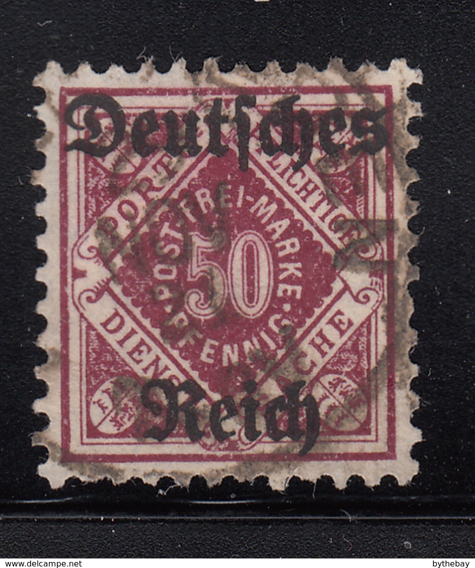 Wurttemberg 1920 Used Sc O63 Mi 56 Overprint On 50pf Official Stamp - Oblitérés