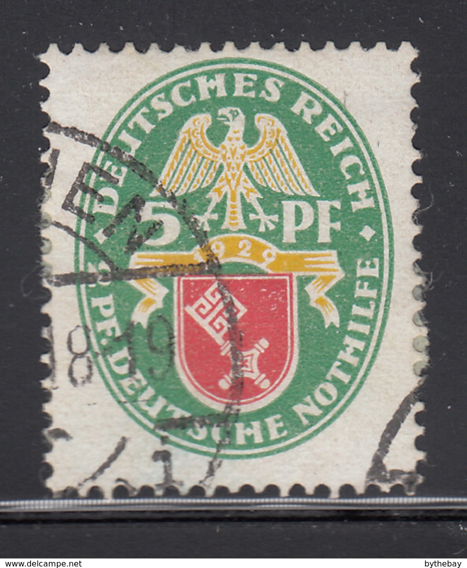 Germany 1928 Used Sc B28 Mi 430 5pf + 5pf Hamburg Dated 1928 - Oblitérés