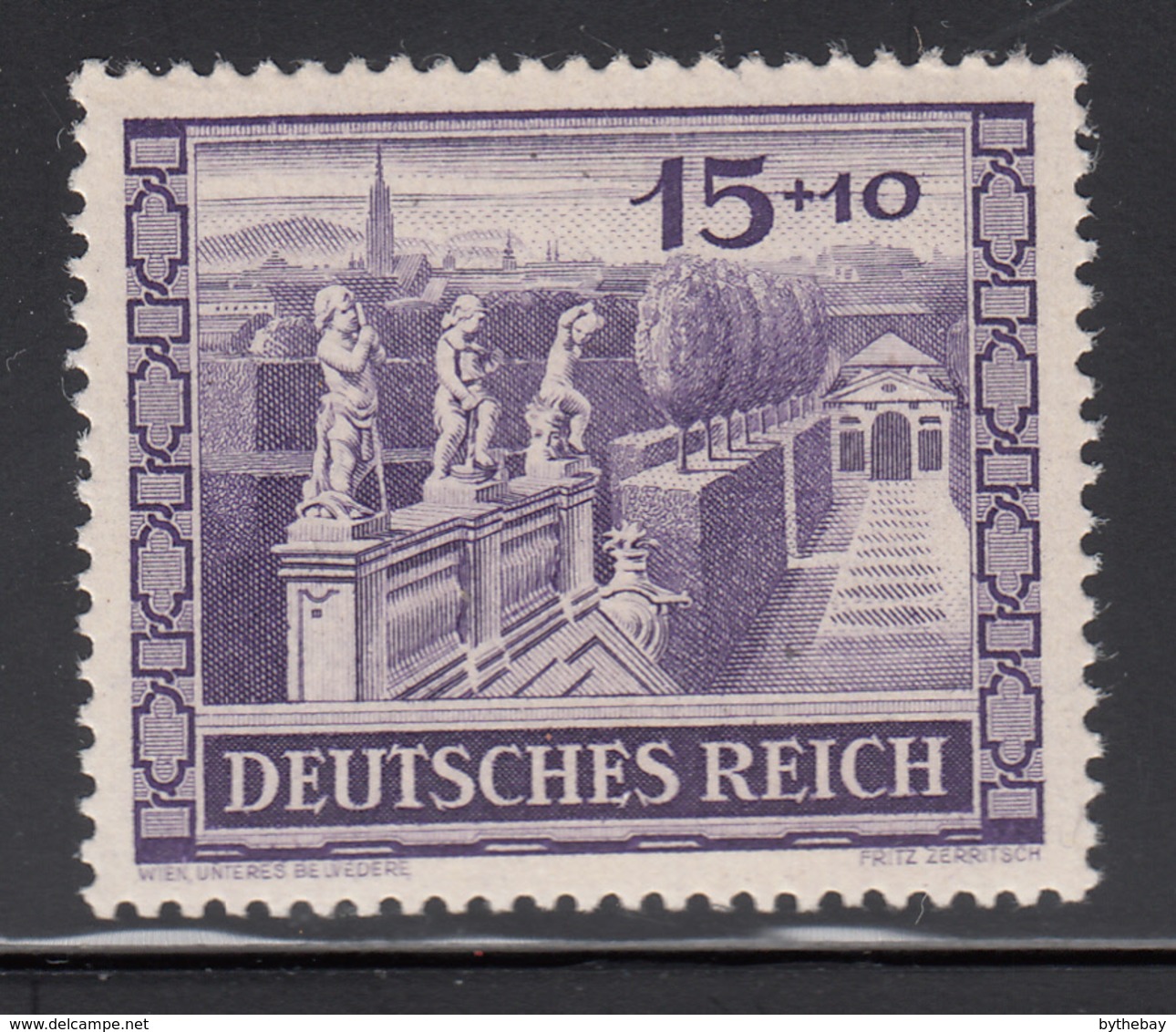 Germany 1941 MNH Sc B199 Mi 805 15pf + 10pf Belvedere Gardens, Vienna - Neufs