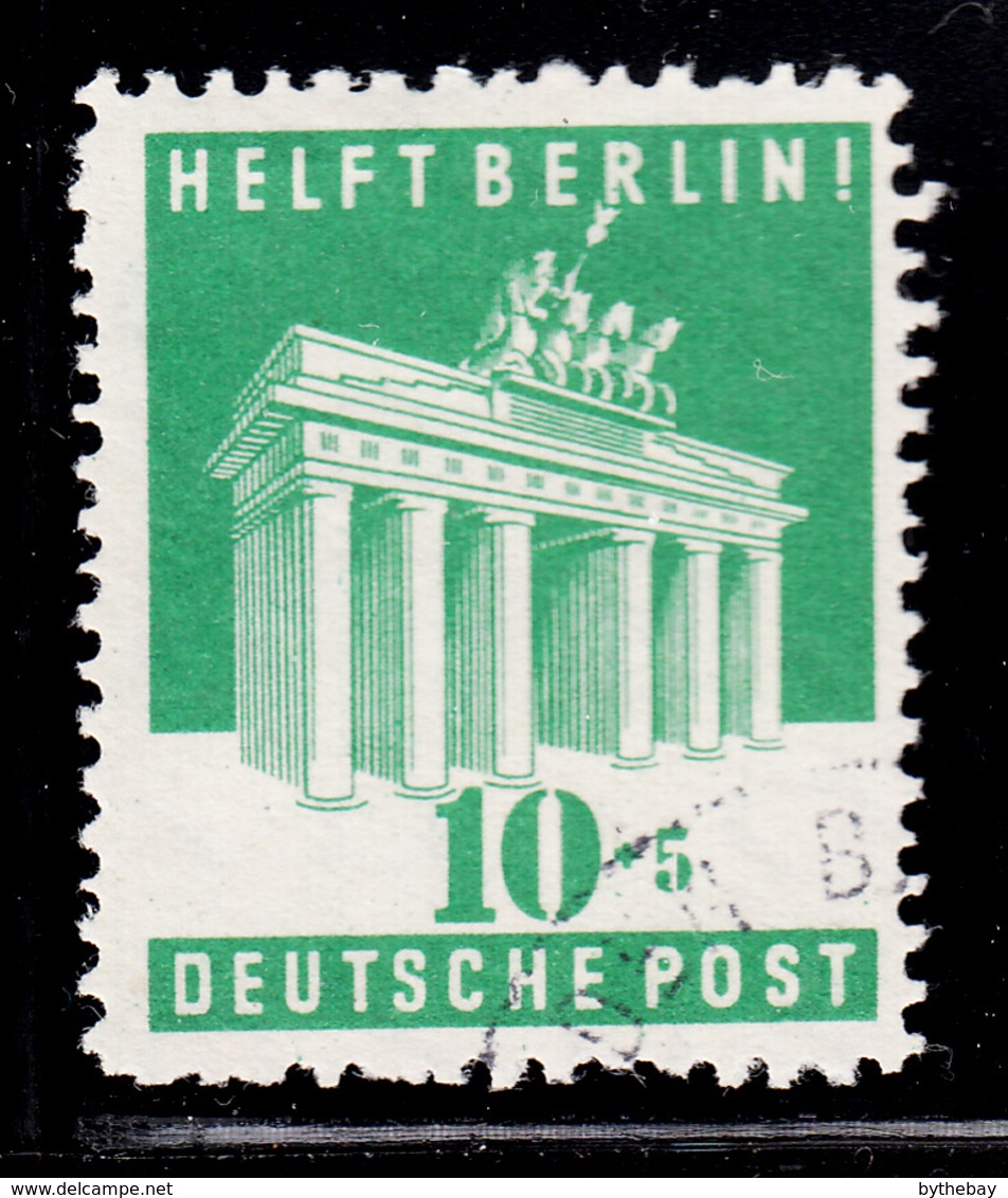 Germany 1944 Used Sc B302 Mi 101 10pf + 5pf Brandenburg Gate, Berlin Variety - Autres & Non Classés