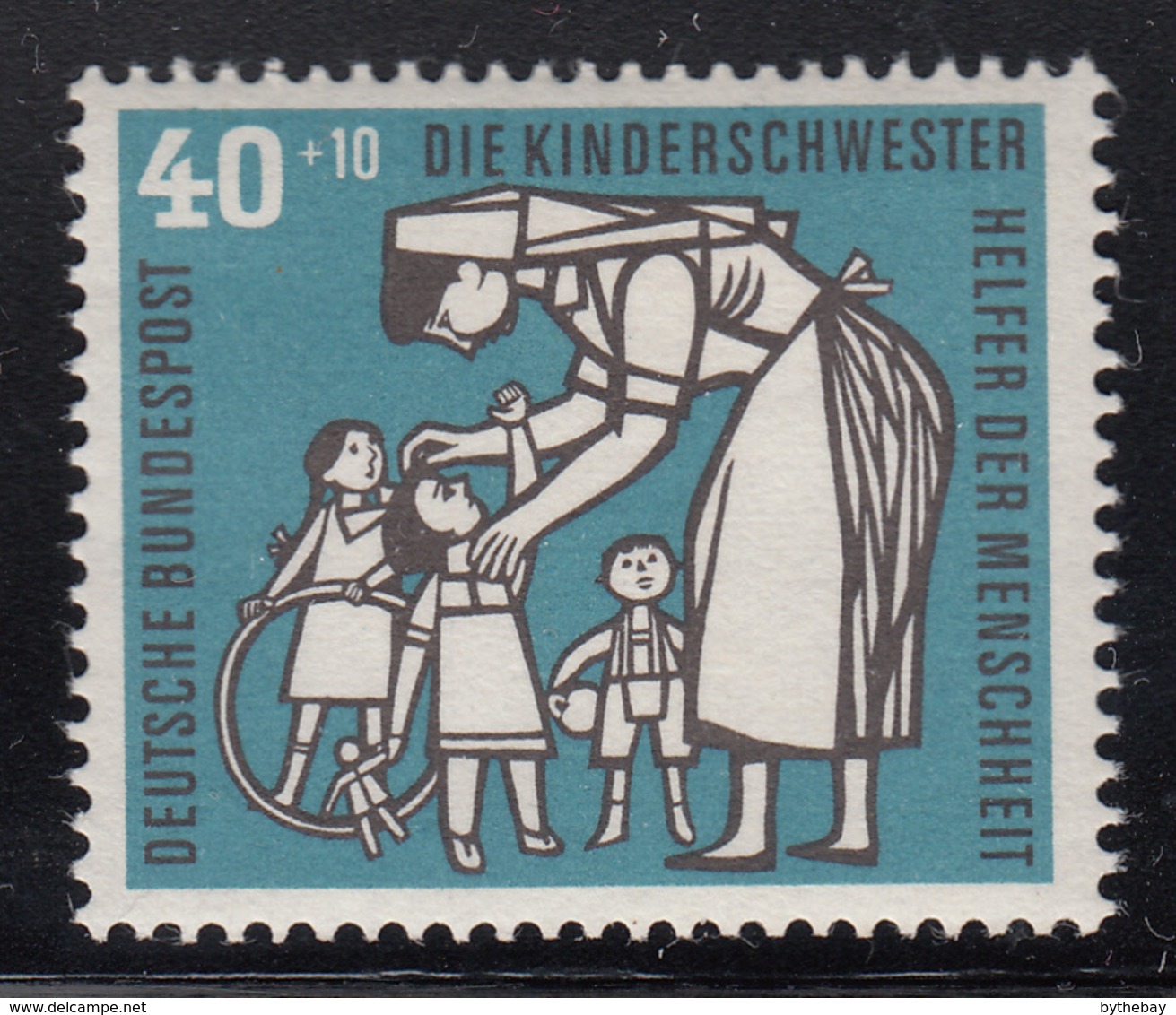 Germany 1956 MNH Sc B353 Mi 246 40pf + 10pf Children's Nurse - Nuovi