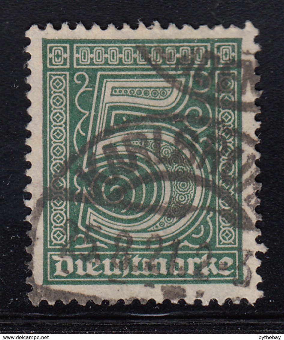 Germany 1920 Used Sc O1 Mi 23 Officials 5pf Numeral - Oblitérés