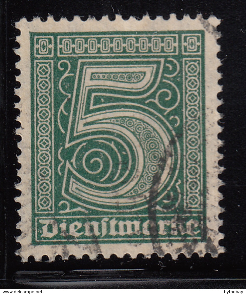 Germany 1920 Used Sc O1 Mi 23 Officials 5pf Numeral Variety - Oblitérés