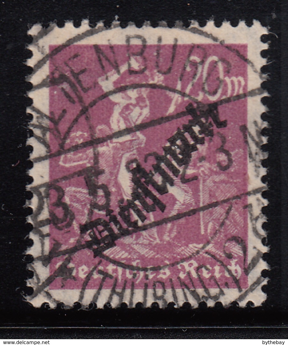 Germany 1923 Used Sc O22 Mi 75 Officials  Overprint Over 20pf Miners - Oblitérés