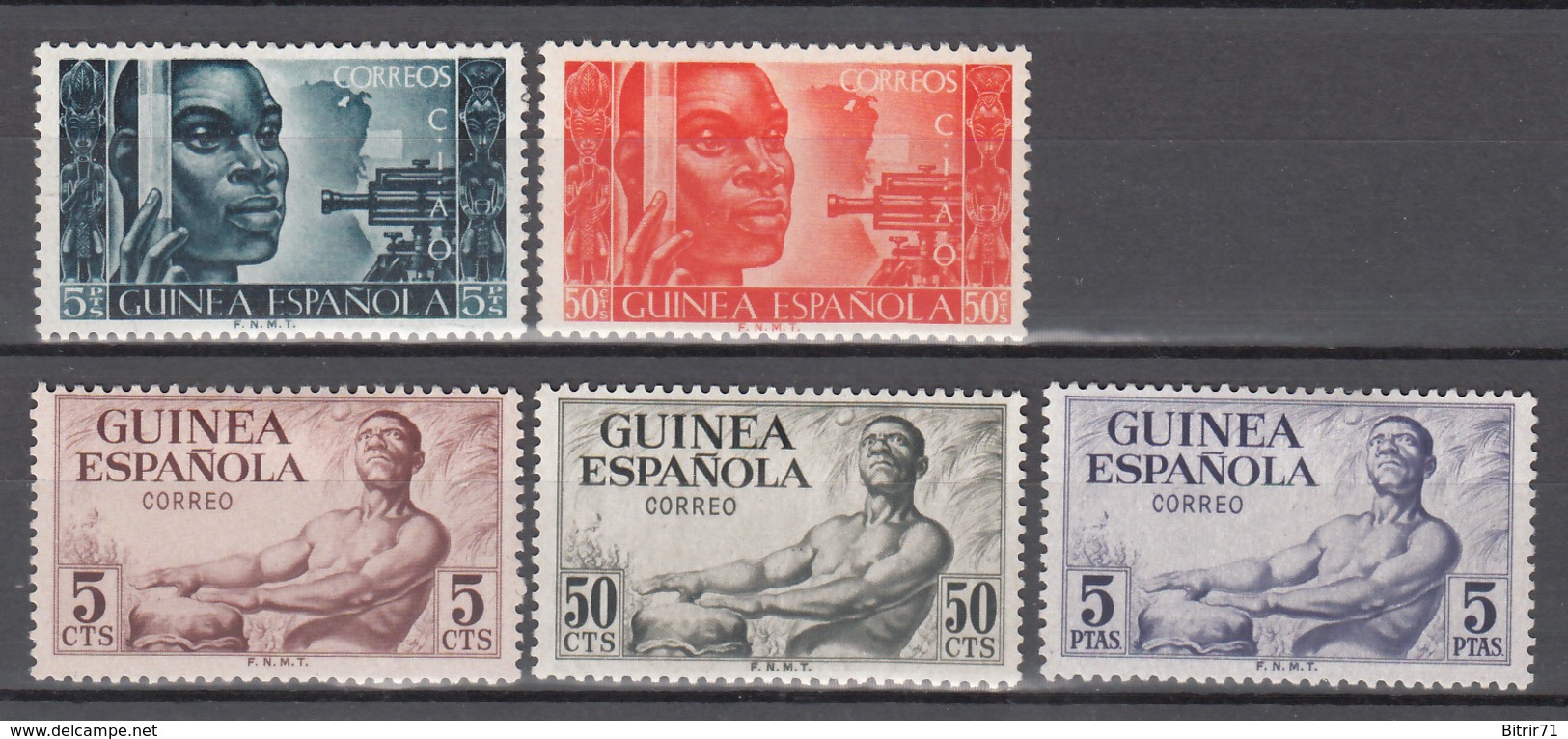 1949 - 1951 Edifil Nº 275, 276, 306 / 308 /*/ - Guinea Española