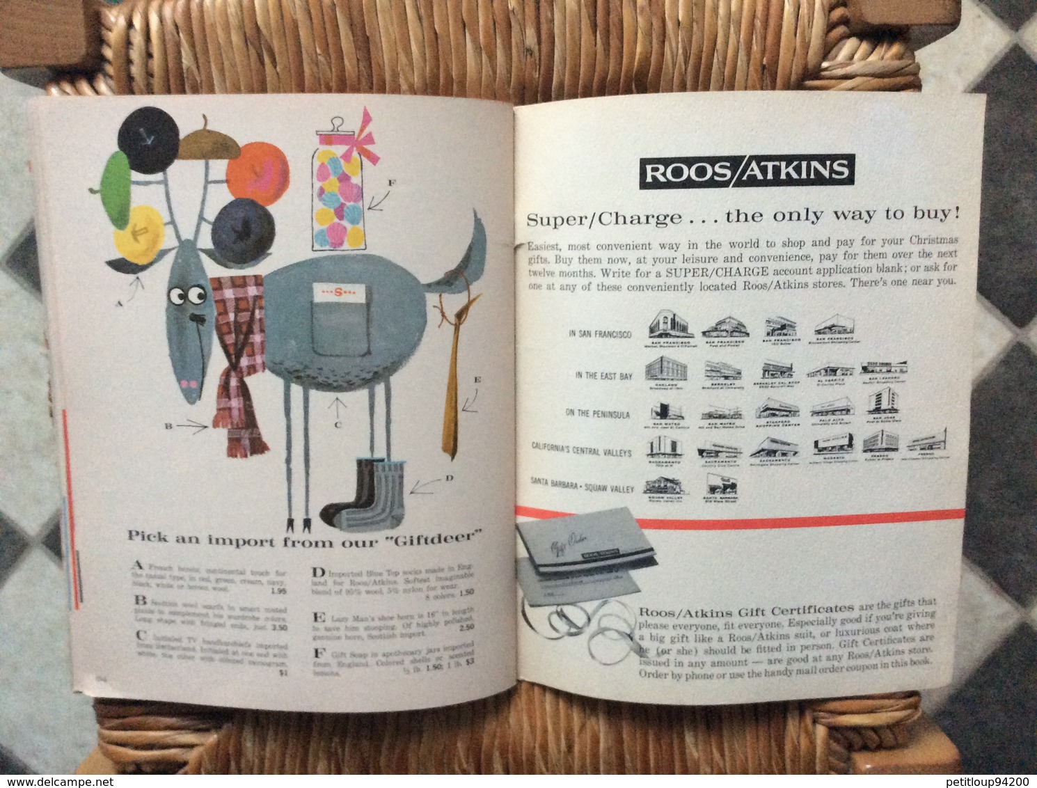 DOCUMENT COMMERCIALE CATALOGUE  ROOS/ATKINS  GIFT BOOK California  USA  Year 1961