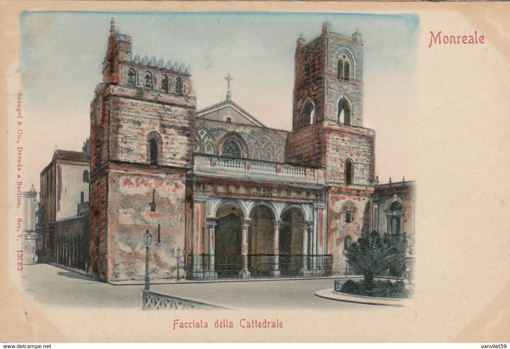 MONREALE-PALERMO-FACCIATA DELLA CATTEDRALE(CATTEDRALE IN RILIEVO-CARTOLINA NON VIAGGIATA  ANNO 1900-1904 - Palermo