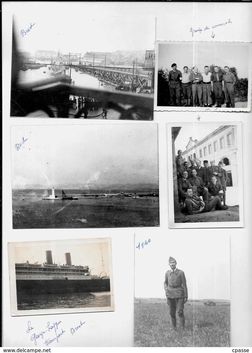 Lot De Douze Photos 29 BREST 1940 ** Militaria Militaire Photo - Guerre, Militaire