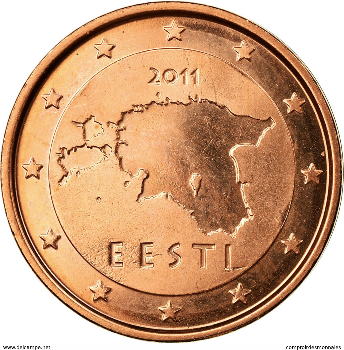 Estonia, 2 Euro Cent, 2011, TTB, Copper Plated Steel, KM:62 - Estland