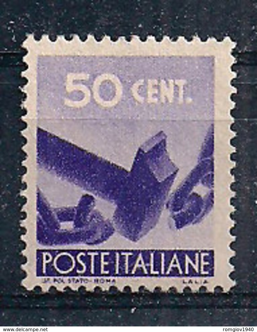 ITALIA  REPUBBLICA 1945 DEMOCRATICA  SASS. 547 MLH VF - 1946-60: Nuovi