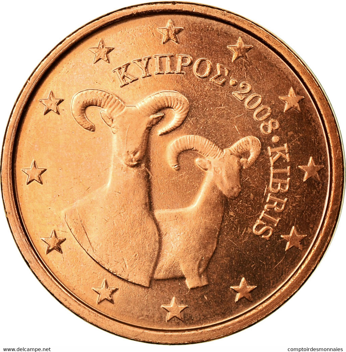 Chypre, 2 Euro Cent, 2008, TTB, Copper Plated Steel, KM:79 - Zypern