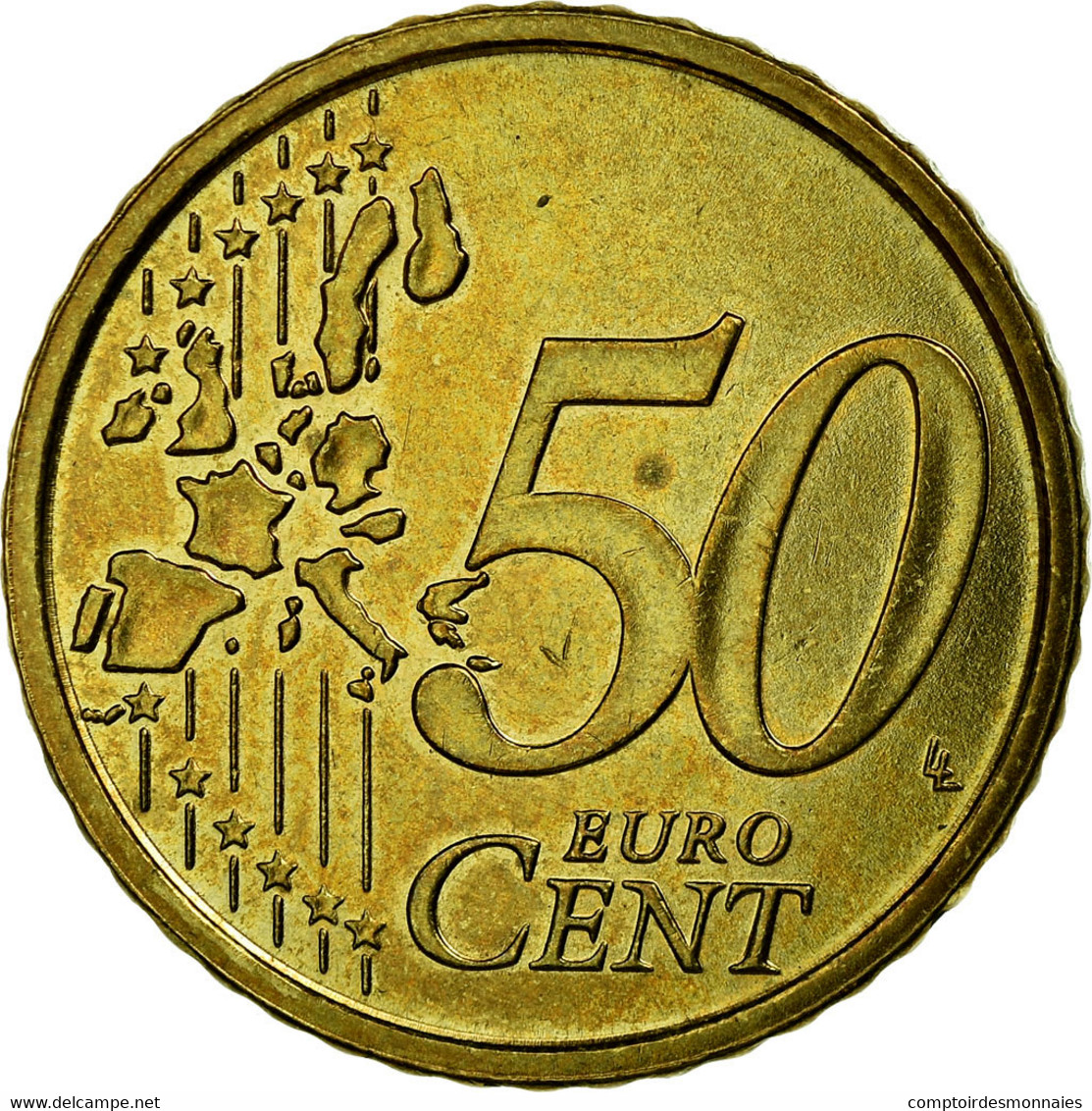 Italie, 50 Euro Cent, 2002, TTB, Laiton, KM:215 - Italie