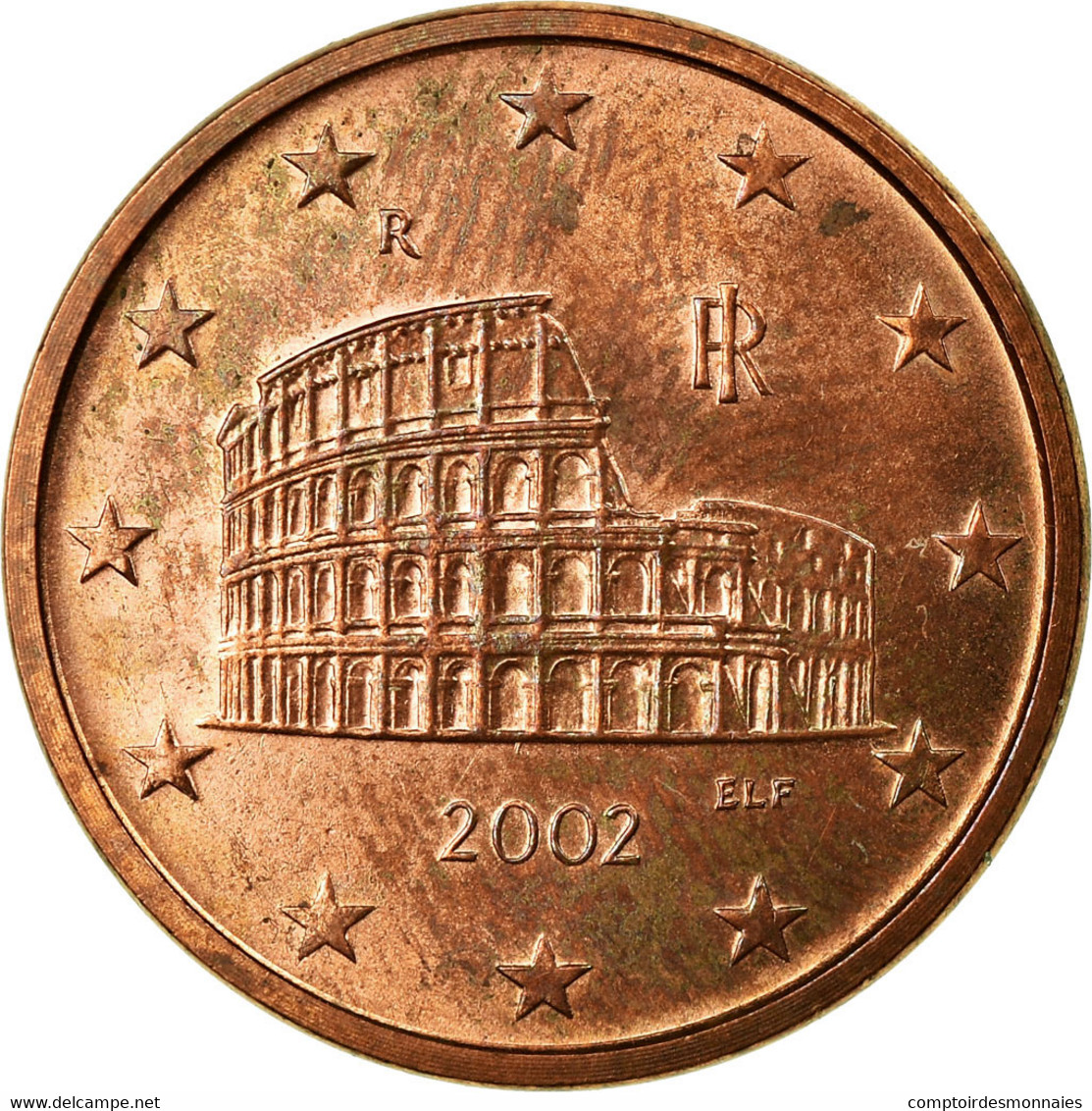 Italie, 5 Euro Cent, 2002, TB+, Copper Plated Steel, KM:212 - Italy