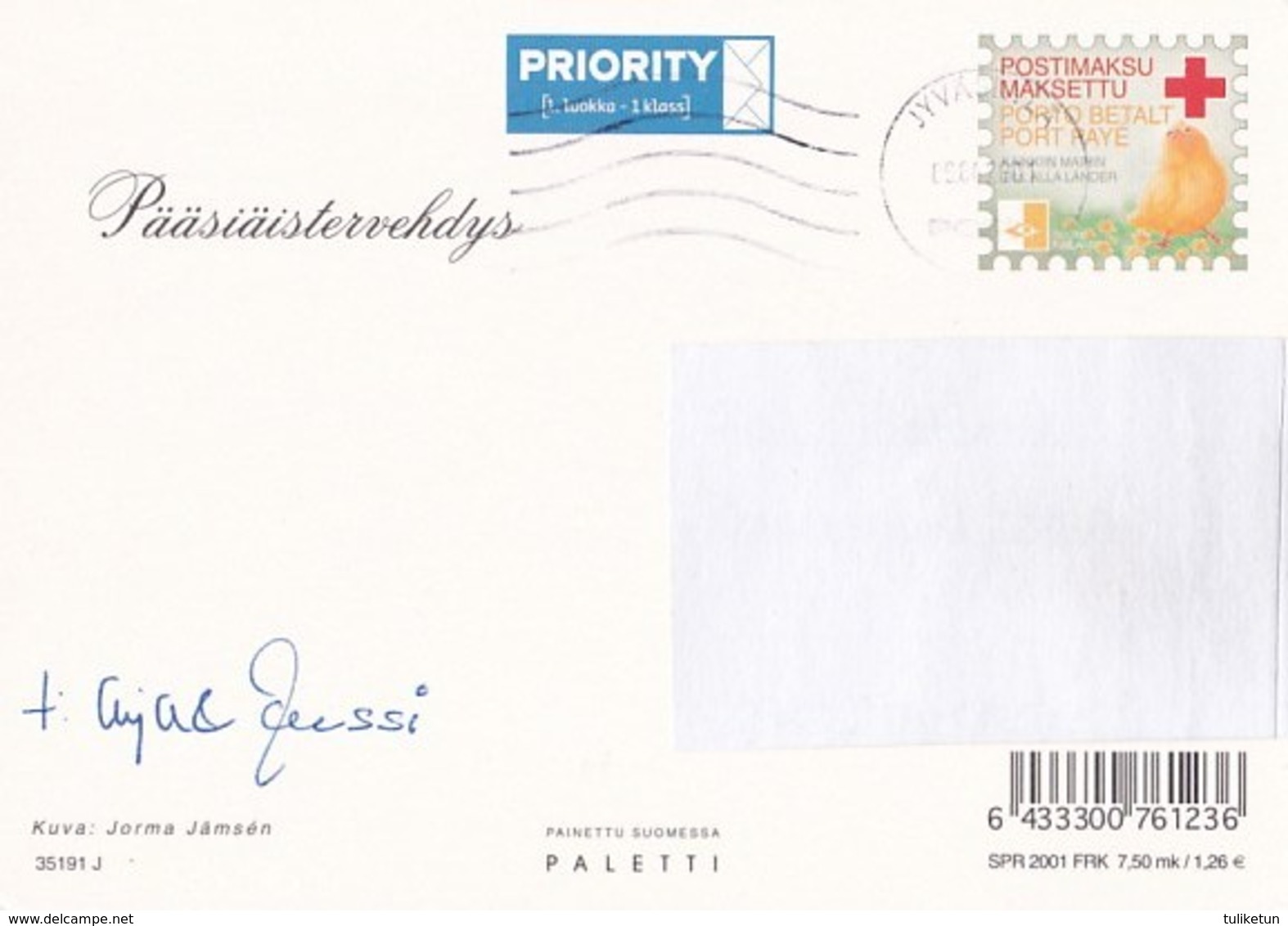 Postal Stationery - Easter Flowers - Tulips In A Box - Red Cross 2001 - Suomi Finland - Postage Paid - Entiers Postaux