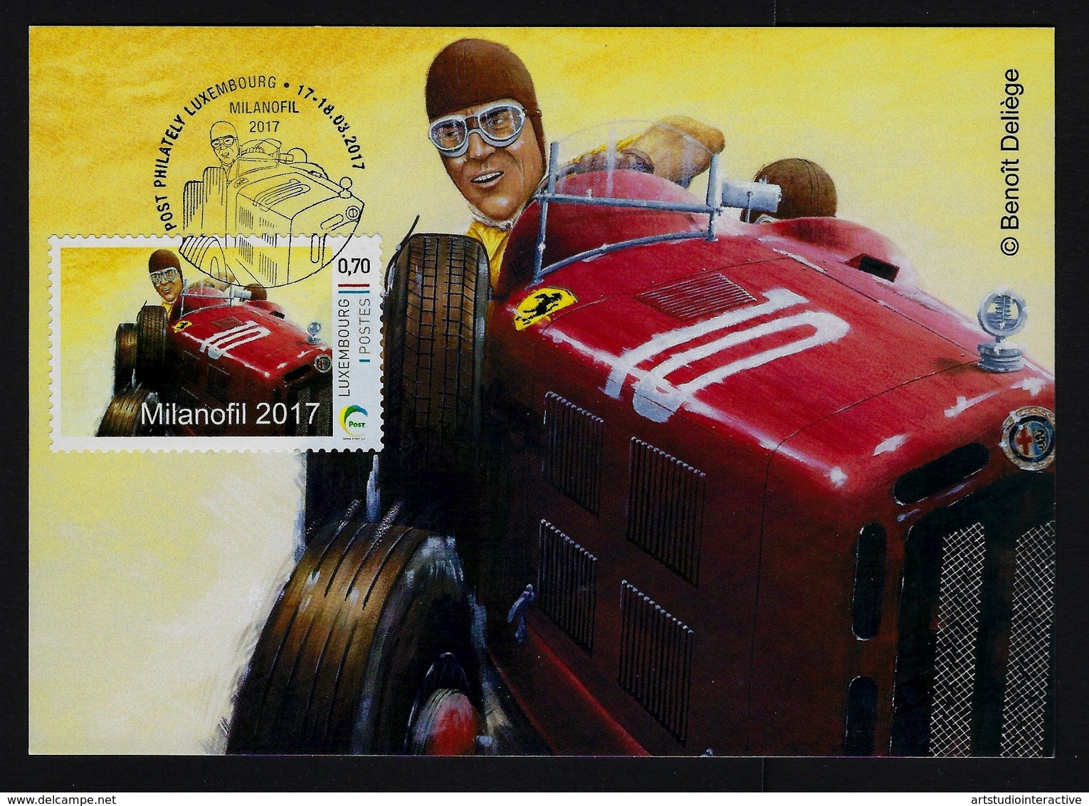 2017 LUSSEMBURGO "MILANOFIL 2017 / TAZIO NUVOLARI / FERRARI" FDC - FDC