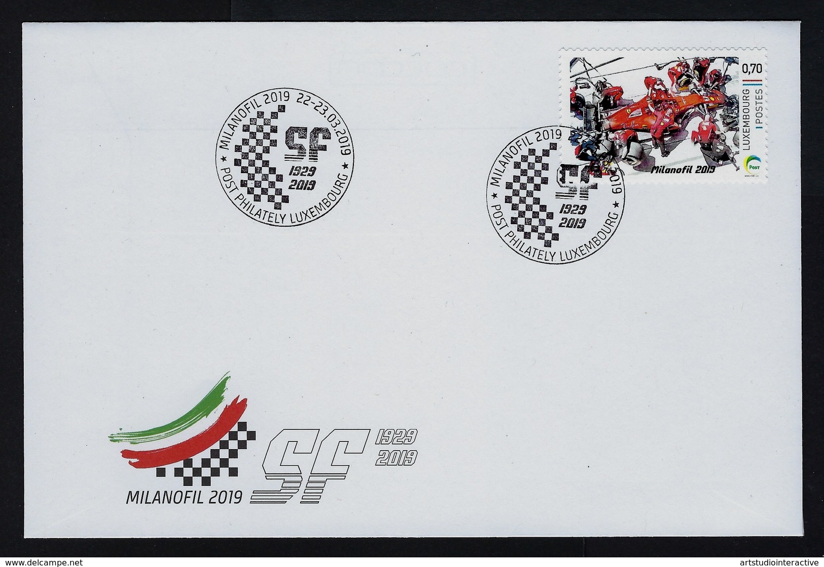 2019 LUSSEMBURGO "MILANOFIL 2019 / 90° ANNIVERSARIO FERRARI" FDC - FDC