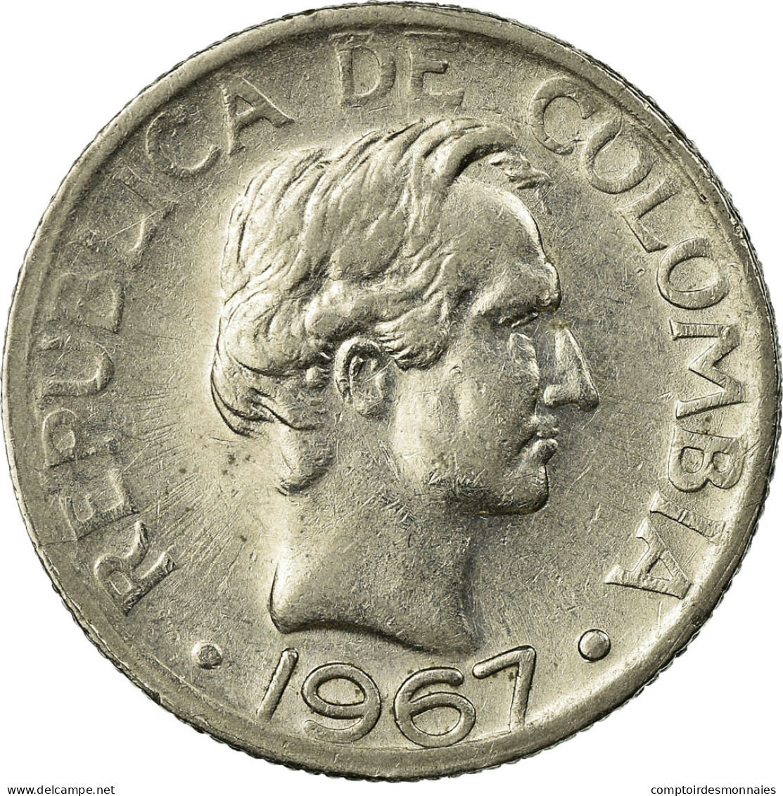 Monnaie, Colombie, 20 Centavos, 1967, TTB, Nickel Clad Steel, KM:227 - Colombia