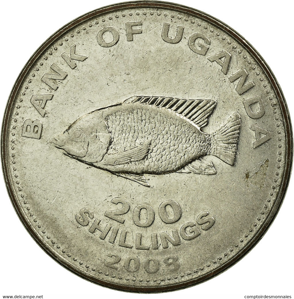 Monnaie, Uganda, 200 Shillings, 2008, TB+, Nickel Plated Steel, KM:68a - Ouganda