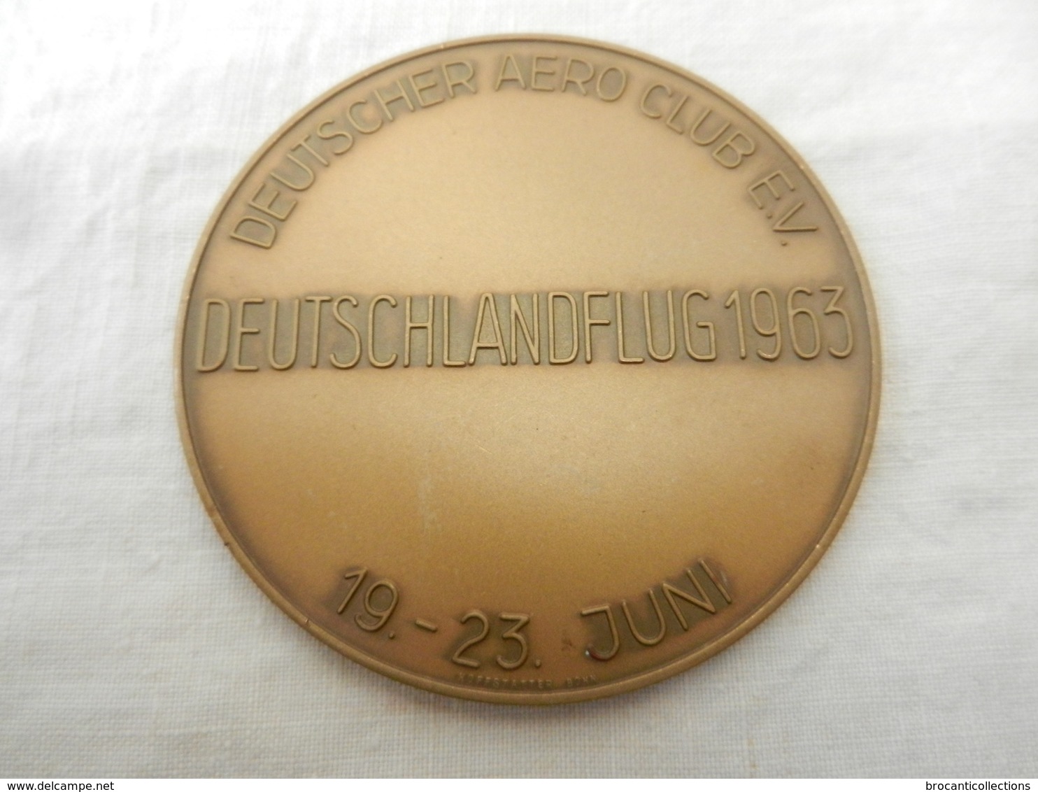 Médaille De Table En Bronze Deutscher Aéro Club E.V.deutschlandflug 1963 - 19/23 Juin - Autres & Non Classés