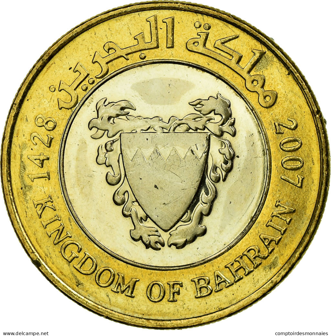 Monnaie, Bahrain, Hamed Bin Isa, 100 Fils, 2007, SUP, Bi-Metallic, KM:26 - Bahrein