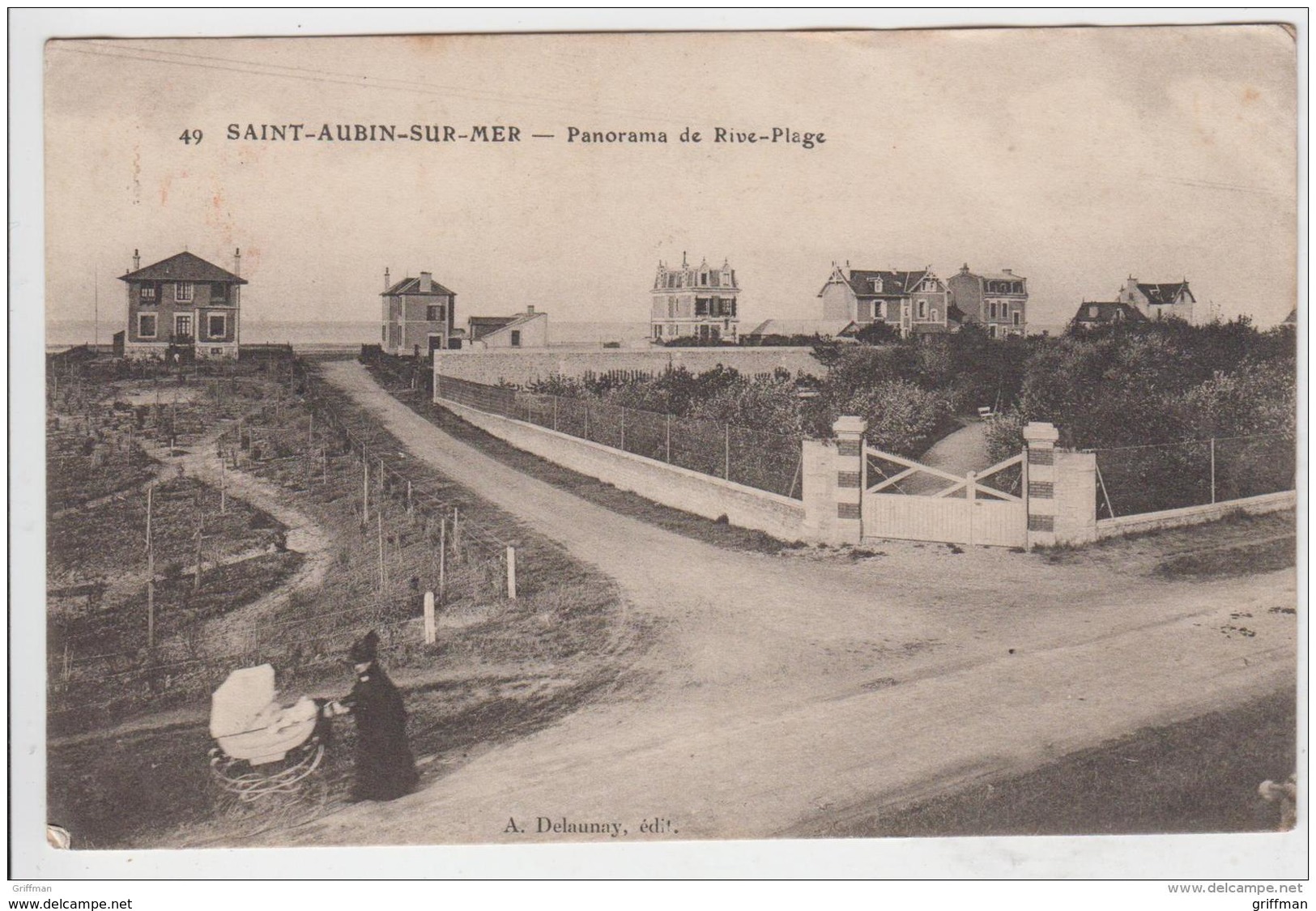 SAINT AUBIN SUR MER PANORAMA DE RIVE PLAGE 1910 - Saint Aubin