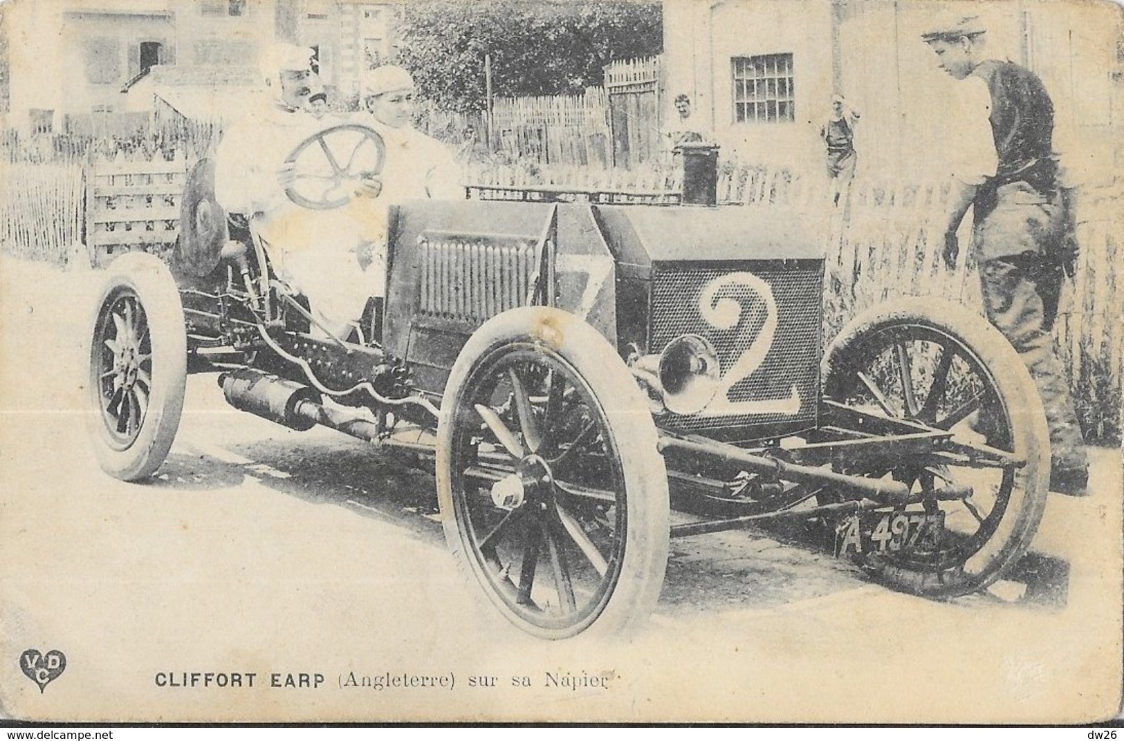 Voiture De Course: Cliffort Earp (Angleterre) Sur Sa Napier - Phototypie De La Havane - Carte V.D.C. Non Circulée - Autres & Non Classés