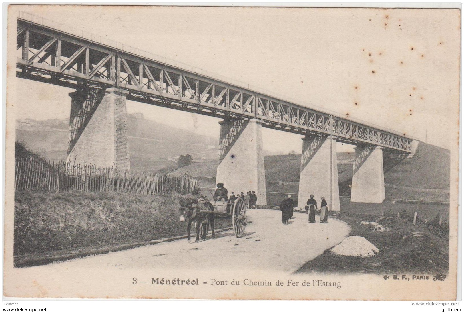 MENETREOL PONT DU CHEMIN DE FER DE L'ESTANG 1906 TBE - Autres & Non Classés