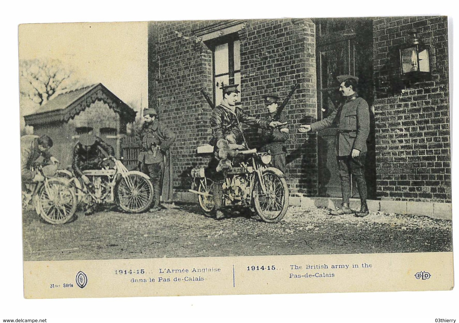 CPA GUERRE L'ARMEE ANGLAISE DANS LE PAS DE CALAIS MOTOS - Guerre 1914-18