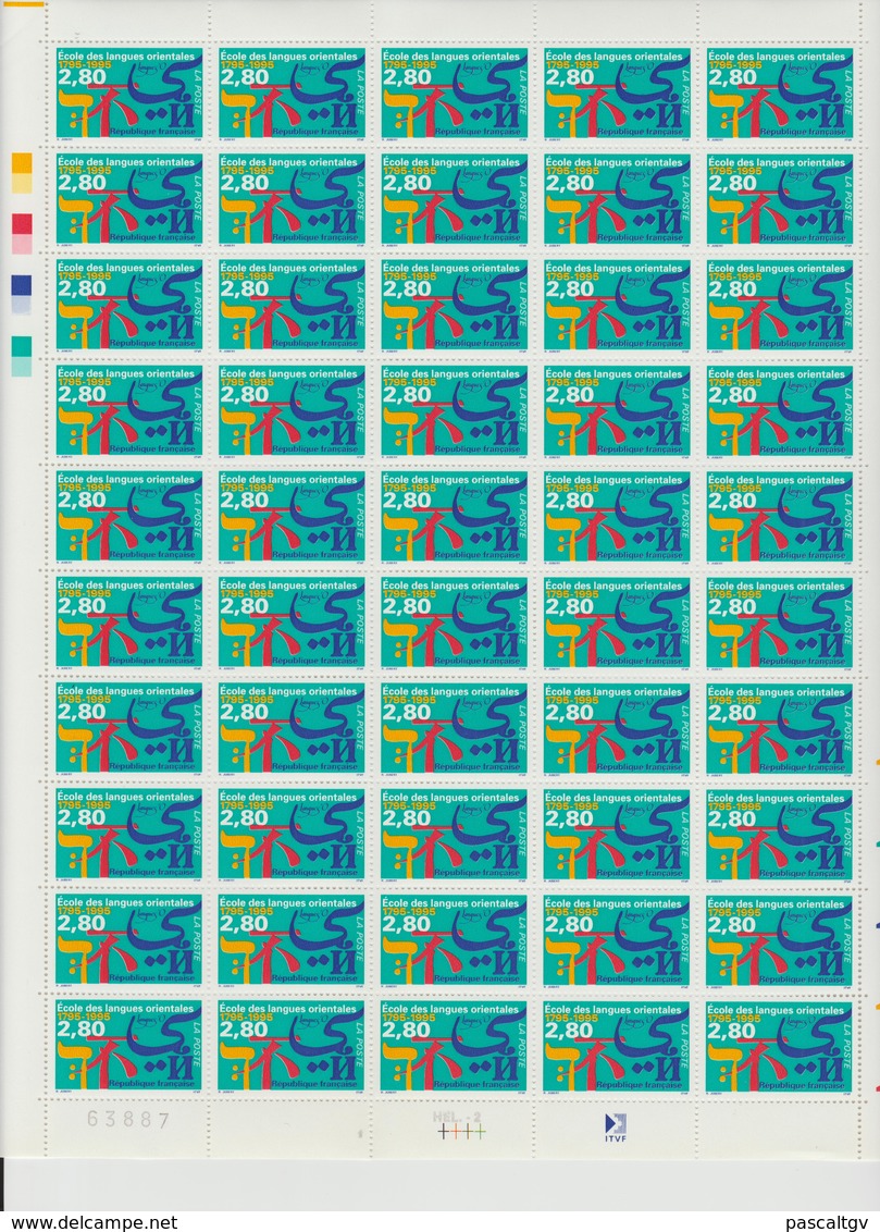 Faciale 21.35 Eur ; Feuille De 50 Tbs à 2.80 Fr N° 2938 (cote 65 Euros) - Feuilles Complètes