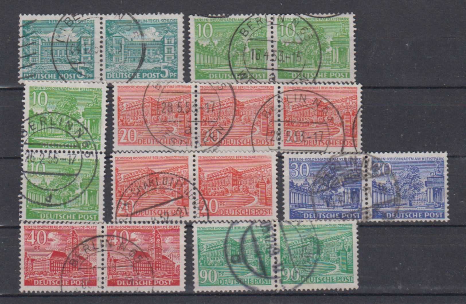 Berlin Lot Paare/3er-Str. Aus MiNo. 44 Bis 56 O Aus Dem Bedarf (70.-) - Used Stamps