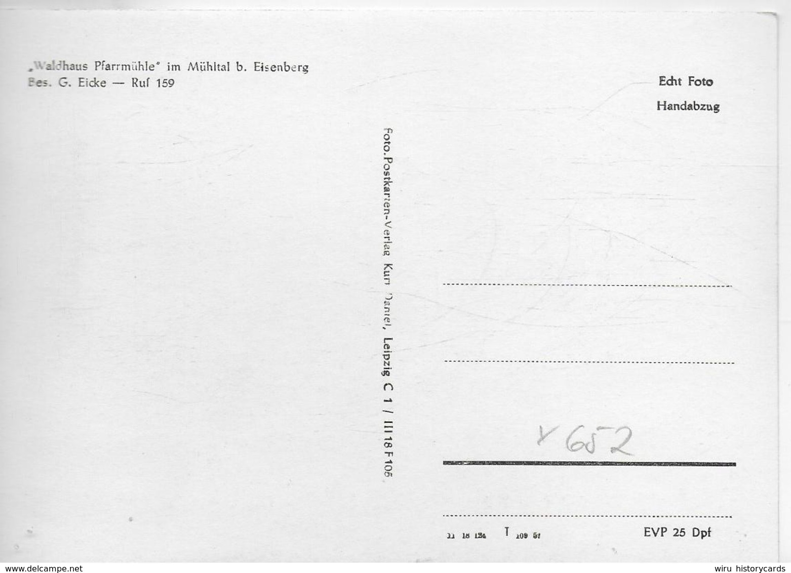 AK 0213  Mühltal Bei Eisenberg - Waldhaus Pfarrmühle / Ostalgie , DDR Um 1951 - Eisenberg