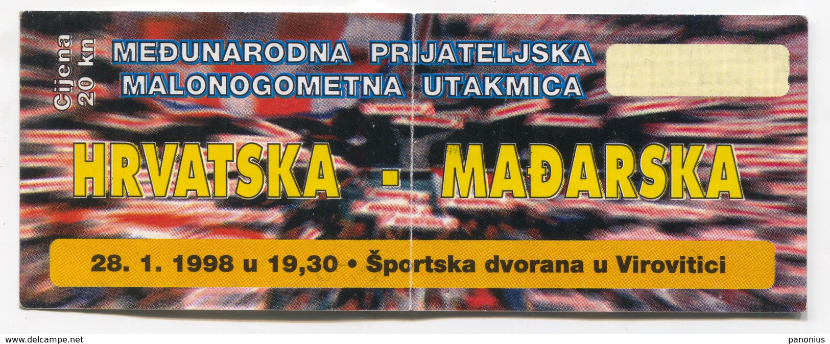 Football Soccer Futbol - CROATIA Vs HUNGARY, International Futsal Match Ticket - Tickets D'entrée