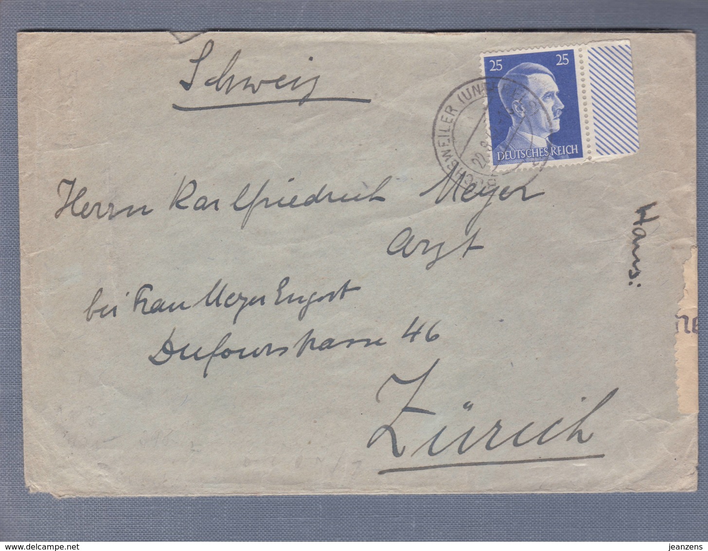 Lettre - Obl. Buchsweiler (Unter Els) 22.08.1942  -> Zürich  -  Censored/Zensur/ Censure  E - Guerre De 1939-45