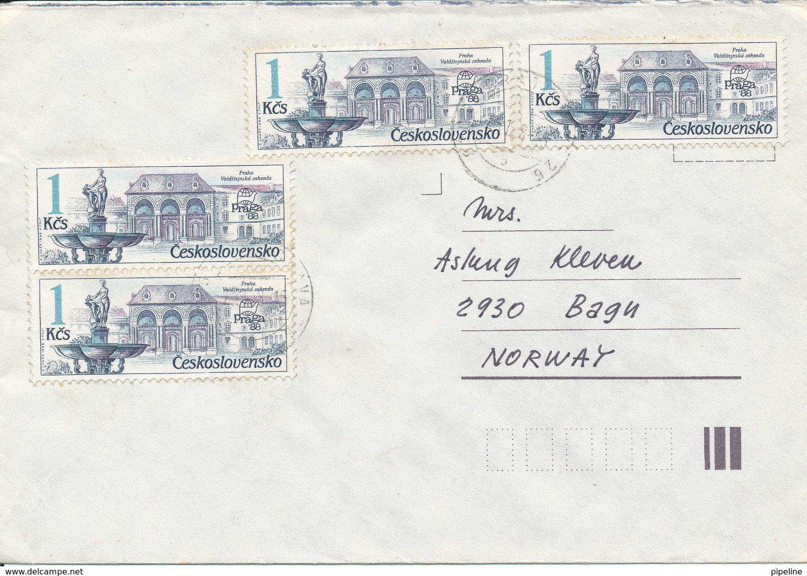 Czechoslovakia Cover Sent To Norway 1988 ?? - Covers & Documents