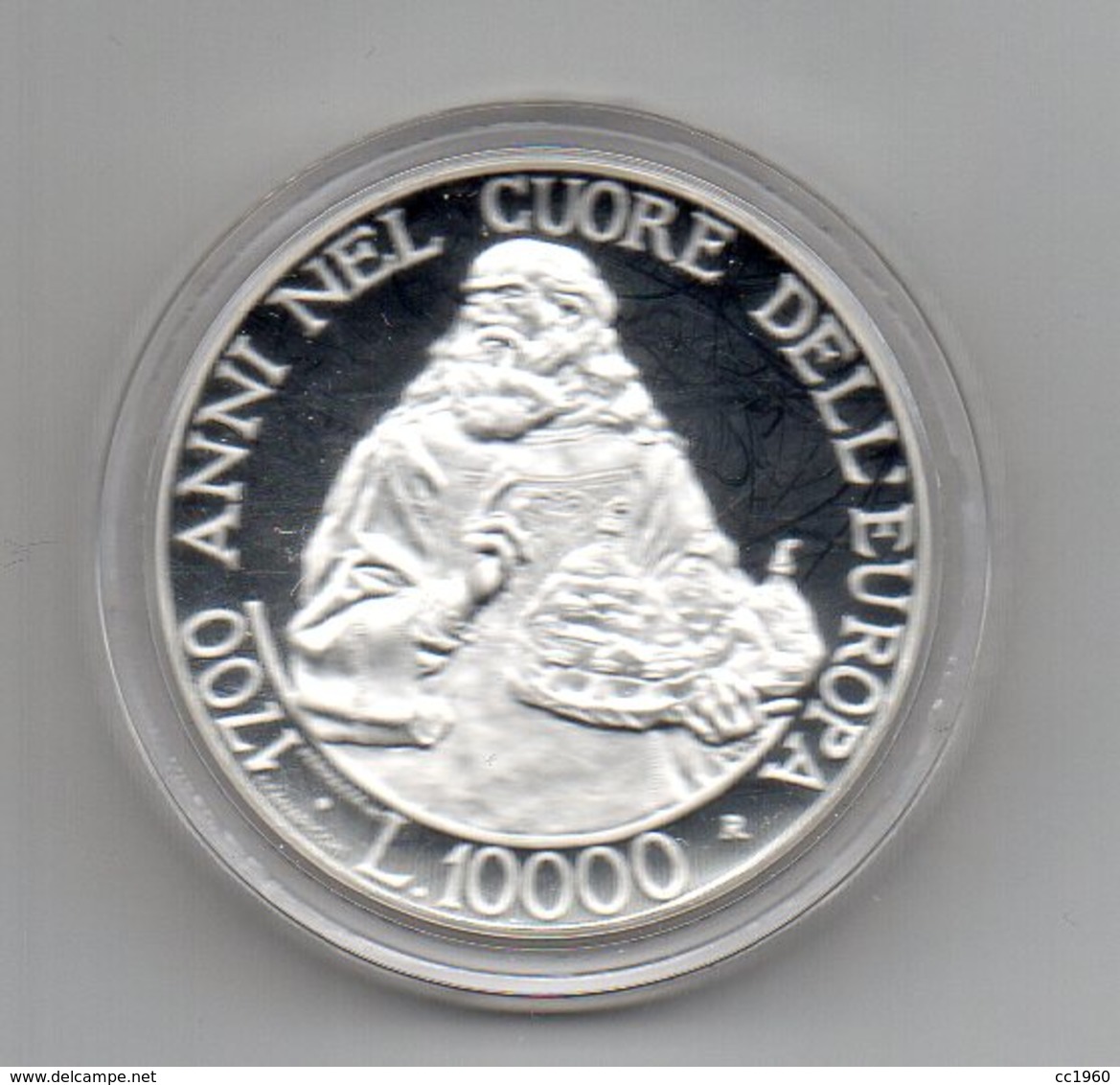 San Marino - 2000 - Lire 10.000 Proof - "1700° Anniversario Della Repubblica" - Argento 835 - In Capsula - (MW2184) - San Marino