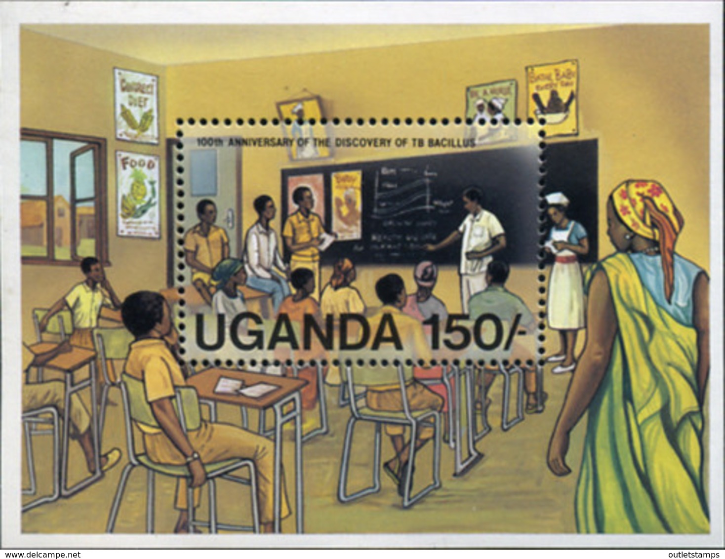 Ref. 297738 * NEW *  - UGANDA . 1982. 100 ANIVERSARIO DEL DESCUBRIMIENTO DEL BACILO DE LA TUBERCULOSIS POR ROBERT KOCH - Uganda (1962-...)